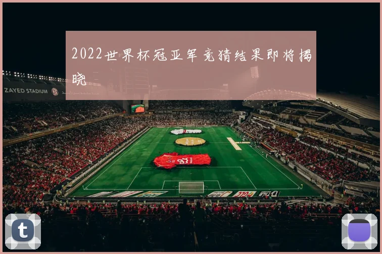 2022世界杯冠亚军竞猜结果即将揭晓